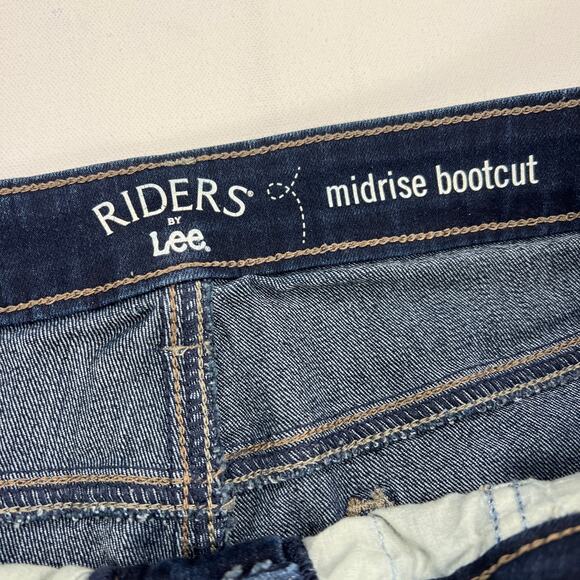 Lee Riders Midrise BootCut Dark Wash Jeans Stretch Denim Size 16P - Picture 4 of 13